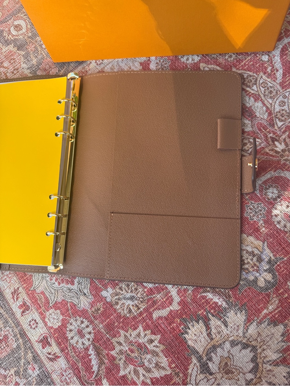 Monogram Canvas Agenda Cover in Brown with Gold Hardware and Box - Picture 6 of 8